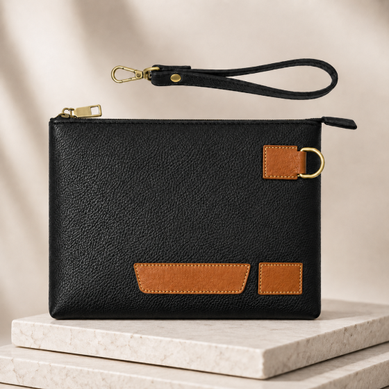 Blackline Men's PU Leather Clutch Bag – Custom add your name